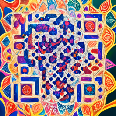 Colorful Abstract Mandala QR Code Art — image 1