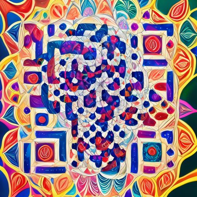 Colorful Abstract Mandala QR Code Art