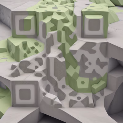 Абстрактные бетонные блоки: 3D QR-код как произведение искусства — изображение 1