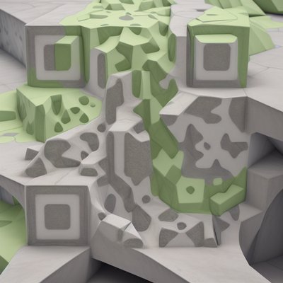 Concrete Block Abstract 3D QR Code Art