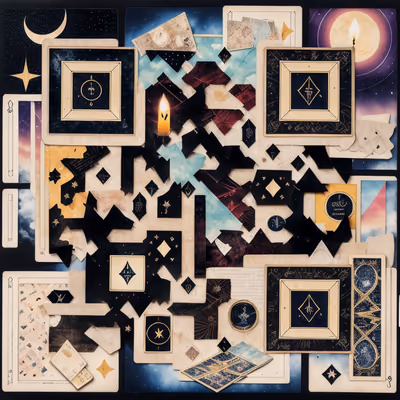 Mystic Tarot Card Collage QR Code for Posters — image 1