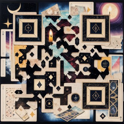 Mystic Tarot Card Collage QR Code for Posters