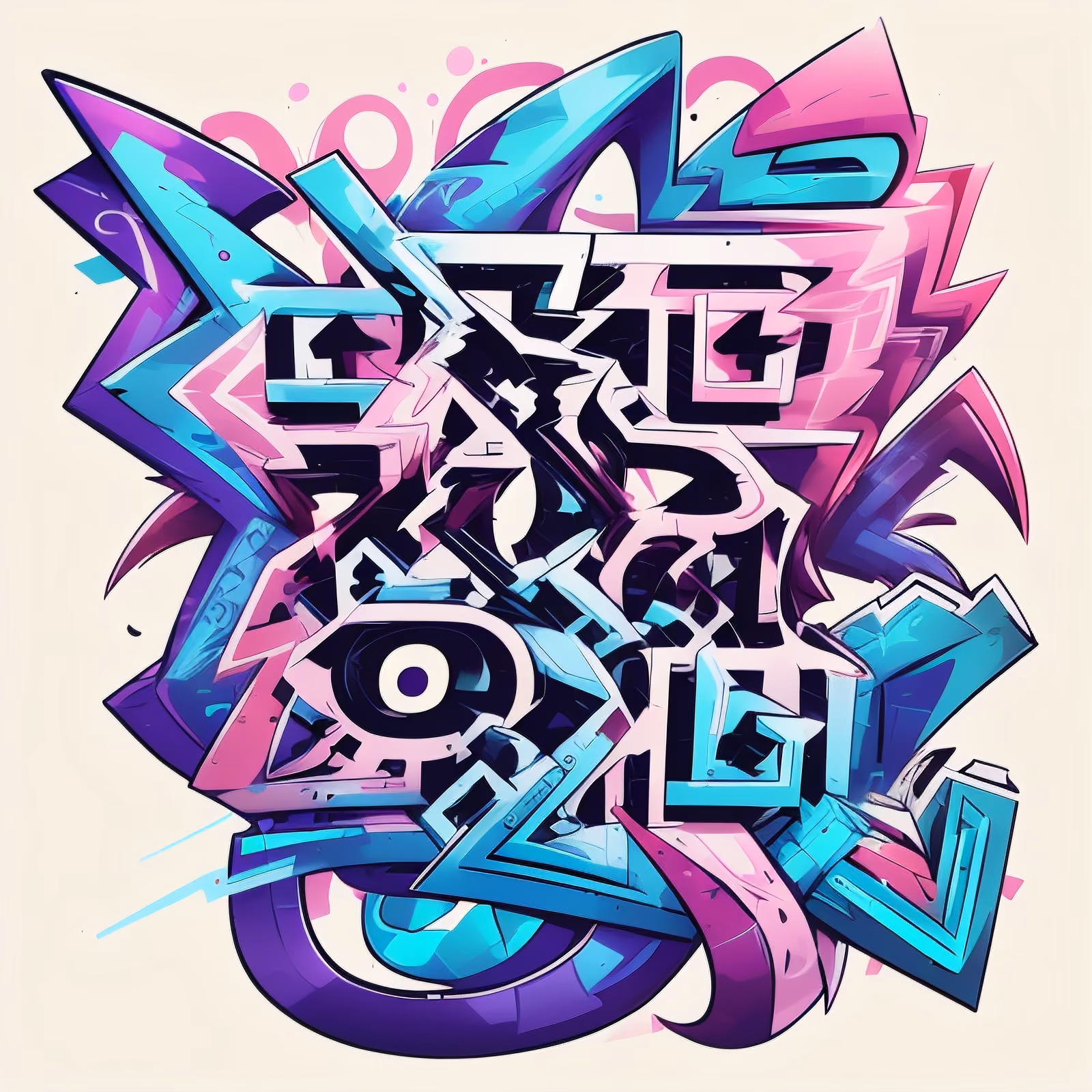 Wildstyle Graffiti Lettering QR Code for Apparel — image 1