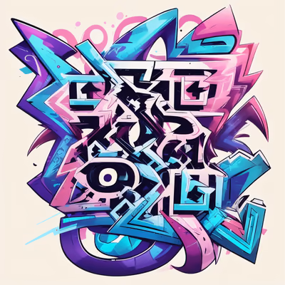 Wildstyle Graffiti Lettering QR Code for Apparel — image 1