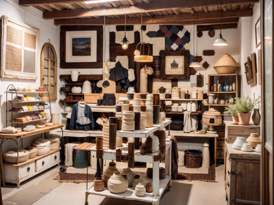 Rustic Antique Shop Photorealistic QR Code for Storefront Displays — image 1
