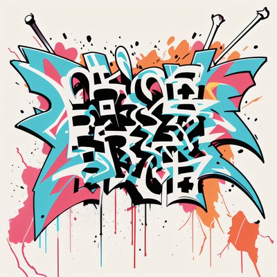 Graffiti Wildstyle Lettering Vector Illustration QR Code for Apparel