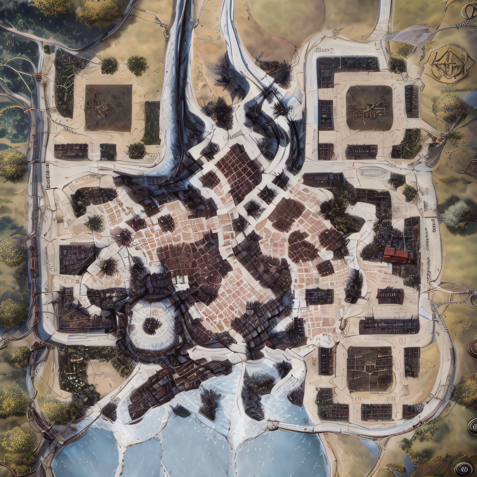 Fantasy City Aerial Map QR Code for Posters — image 1