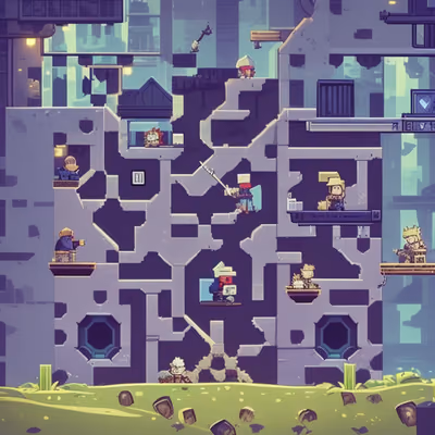 Pixel Art Game Level Building QR Code for Posters — image 1