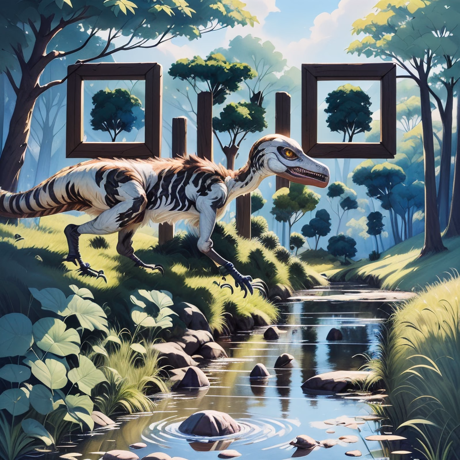 Velociraptor by Stream Gouache QR Code for Posters — image 1