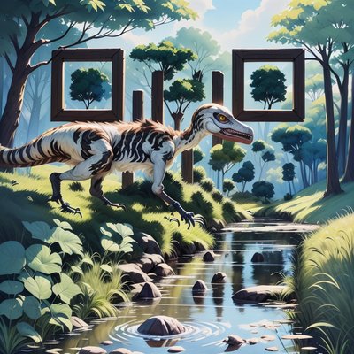 Velociraptor by Stream Gouache QR Code for Posters