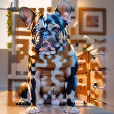 French Bulldog 3D Render QR Code Poster — image 1