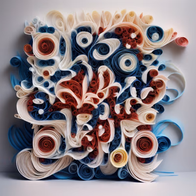 Coiled Paper Swirls Quilling Pattern & Ornament QR Code Art — image 1
