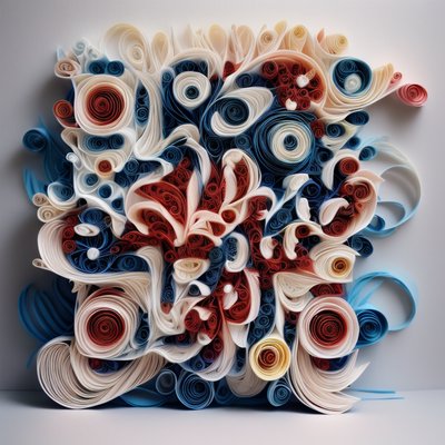 Coiled Paper Swirls Quilling Pattern & Ornament QR Code Art