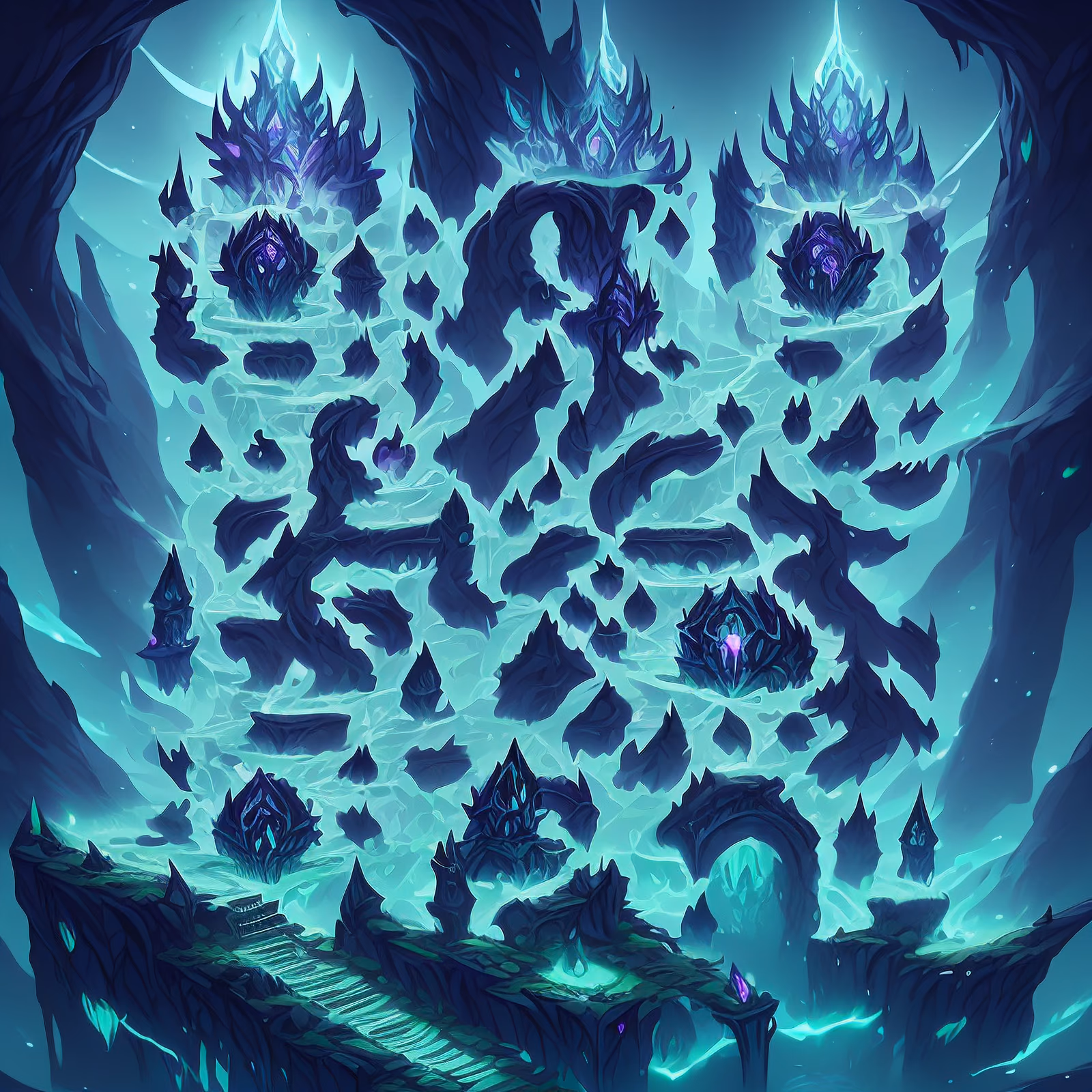 Glowing Crystal Cavern Concept Art QR Code for Posters — image 1