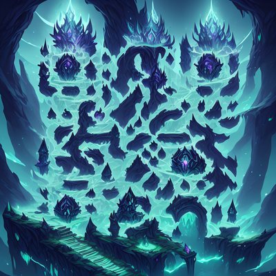 Glowing Crystal Cavern Concept Art QR Code for Posters