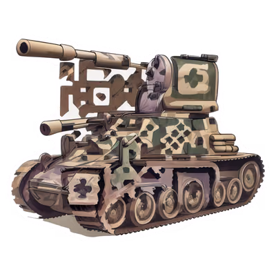 Camouflage Tank Vector QR Code for Stickers — image 1