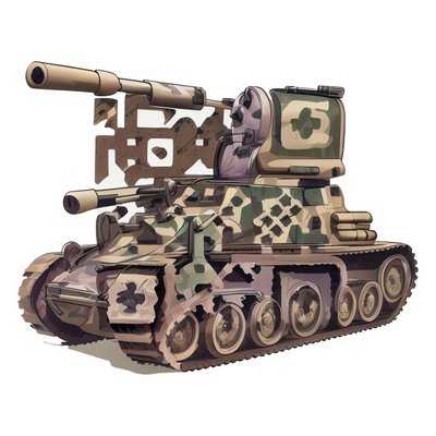 Camouflage Tank Vector QR Code for Stickers