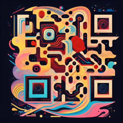 Psychedelic Abstract Swirl Pattern QR Code for Posters — image 1