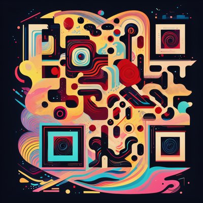 Psychedelic Abstract Swirl Pattern QR Code for Posters