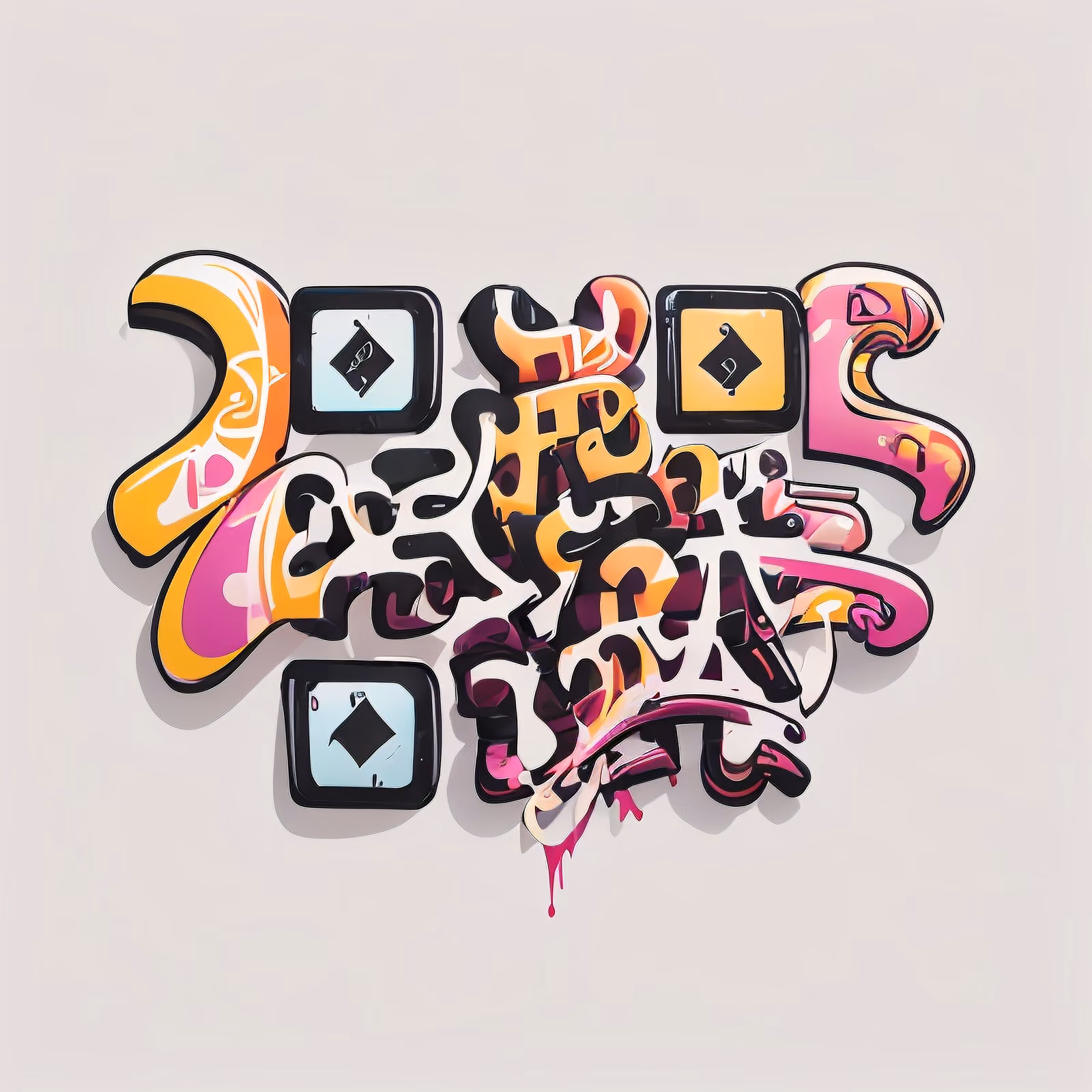 Graffiti Lettering Street Style Vector Illustration QR Code for Stickers — image 1