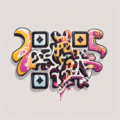 Graffiti Lettering Street Style Vector Illustration QR Code for Stickers