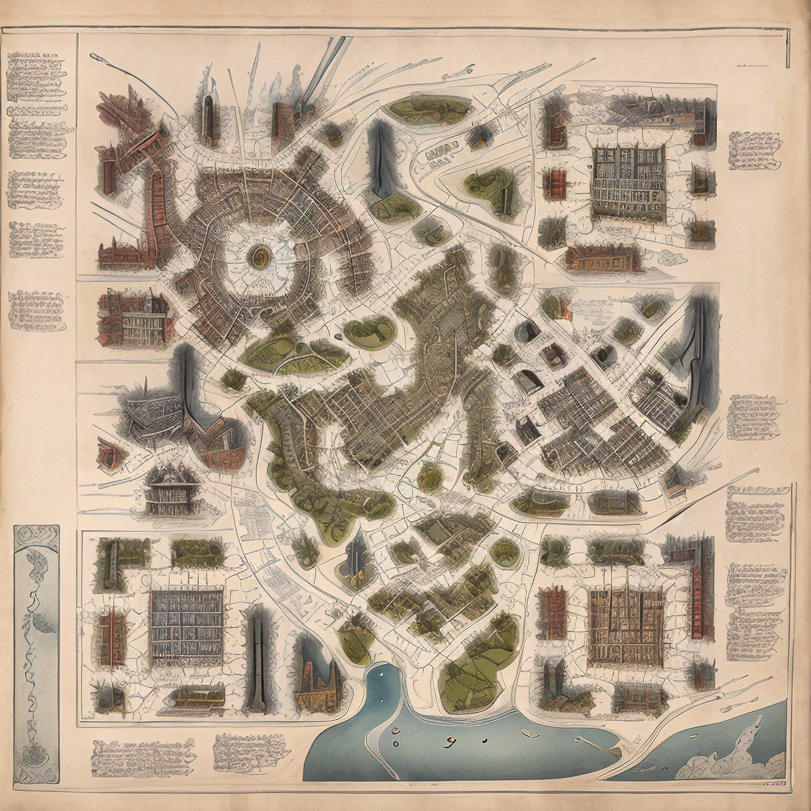 Antique London City Map QR Code Art — image 1