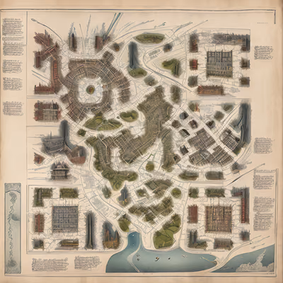 Antique London City Map QR Code Art — image 1