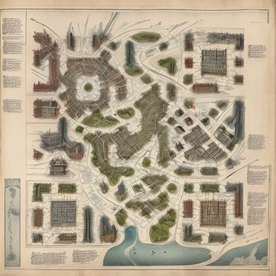 Antique London City Map QR Code Art