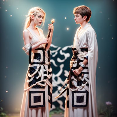 Fantasy Duo in Robes QR Code for Posters
