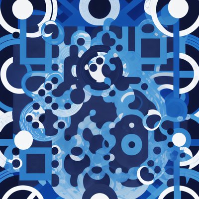 Blue Circles Generative Abstract QR Code for Posters