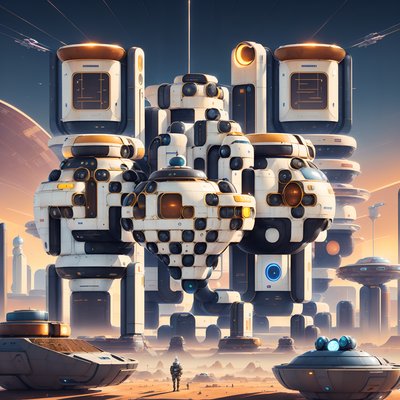 Desert Research Base Retrofuturism QR Code for Posters