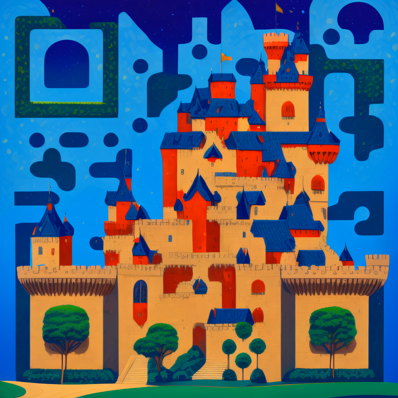 Storybook Castle Gouache QR Code for Posters — image 1