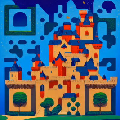 Storybook Castle Gouache QR Code for Posters — image 1