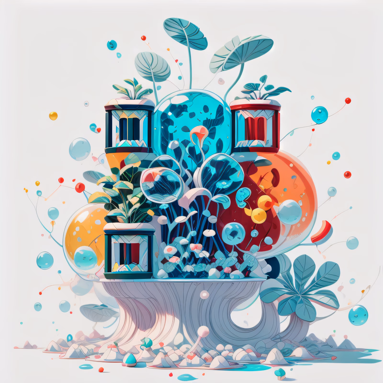 Glowing Bubble Garden Game Art QR Code for Posters — image 1