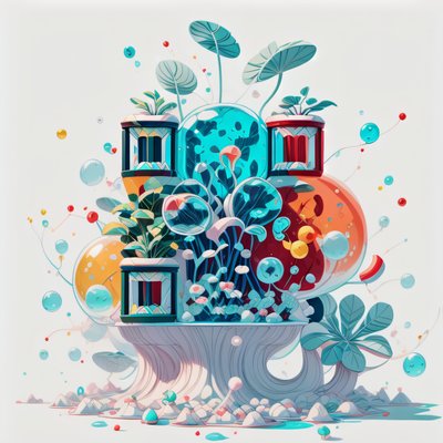 Glowing Bubble Garden Game Art QR Code for Posters