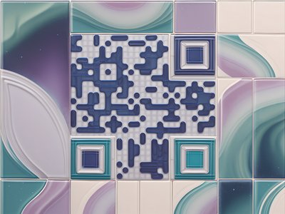 Aurora Glazed Ceramic Tile QR Code Art