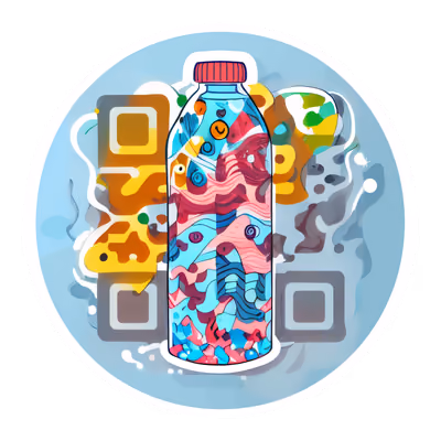 Abstract Water Bottle Vector QR Code for Stickers — image 1