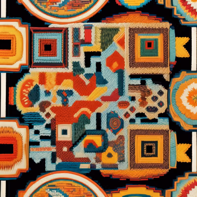 Navajo Style Stitched Textile QR Code for Apparel — image 1
