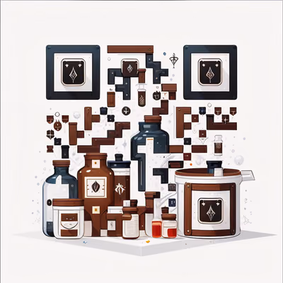 Apothecary Potion Bottles Vector QR Code for Packaging — image 1