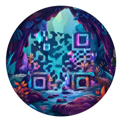 Underwater Crystal Cave Vector QR Code for Stickers