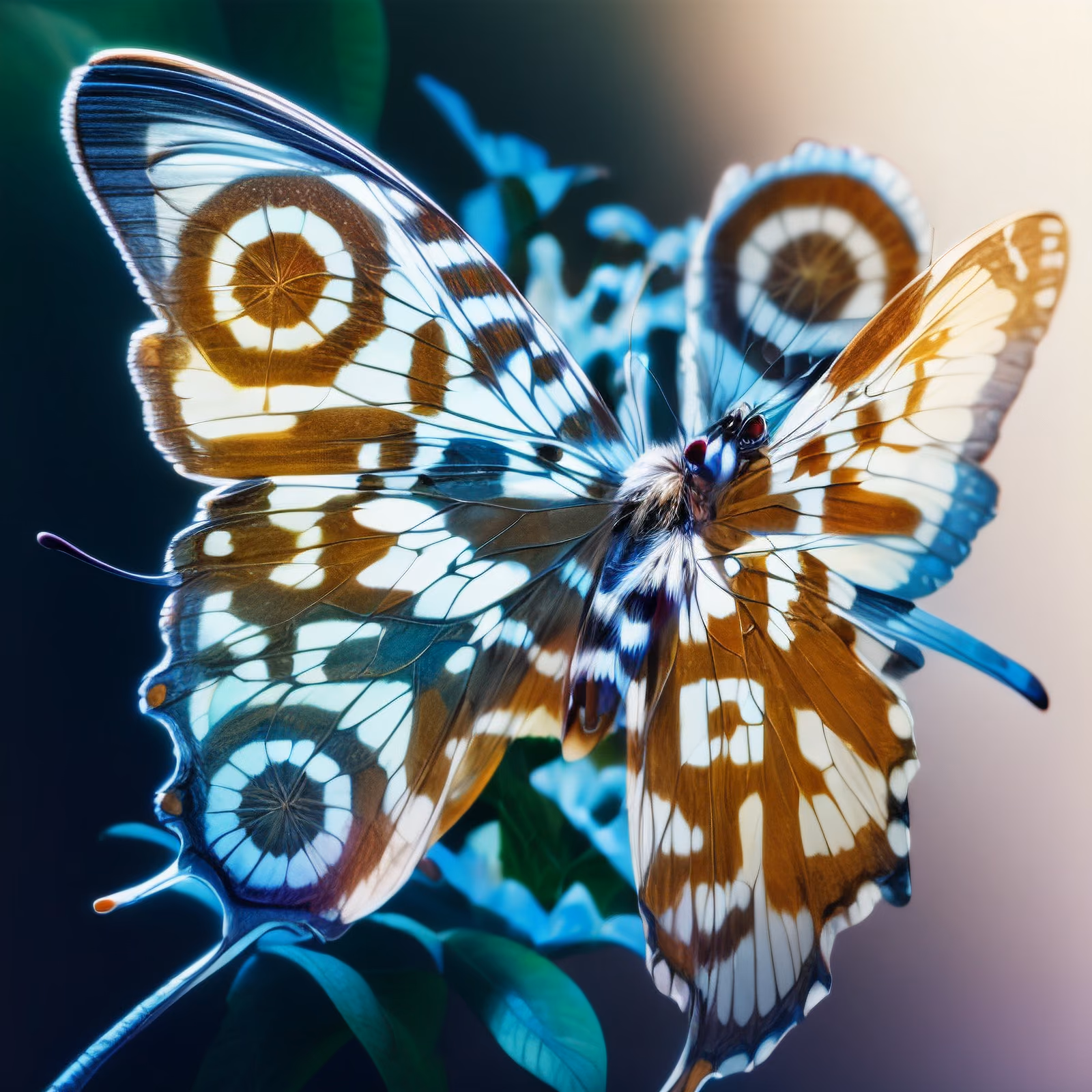 Butterfly Close-Up Photorealistic Flowers QR Code Art — image 1