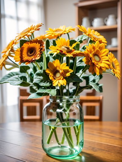 Orange Gerbera Bouquet Photo QR Code Art