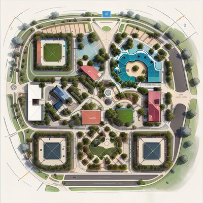 Aerial Park Site Plan QR Code for Posters