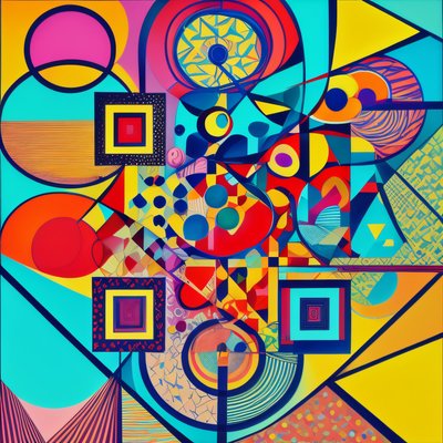 Colorful Geometric Abstract QR Code Art