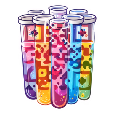 Colorful Test Tubes Vector QR Code for Stickers — image 1