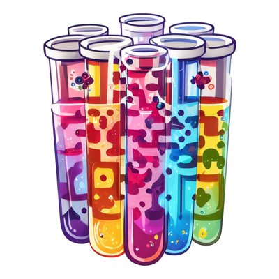 Colorful Test Tubes Vector QR Code for Stickers