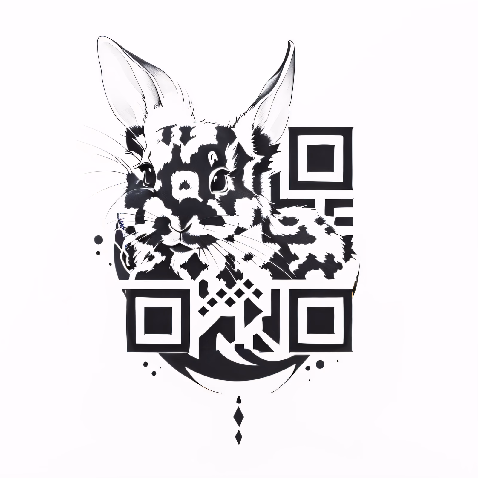 Rabbit Ink Tattoo QR Code for Temporary Tattoos — image 1