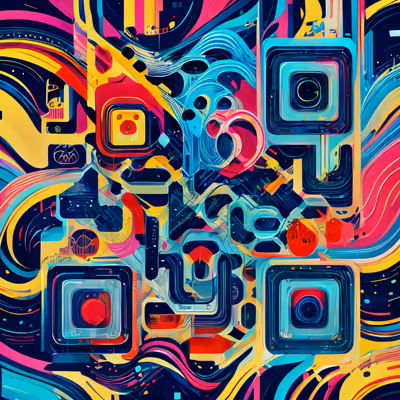 Colorful Geometric Abstract QR Code for Posters — image 1