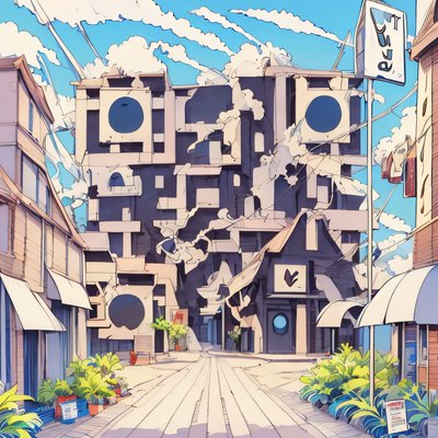Comic Panel Street Scene QR Code for Posters