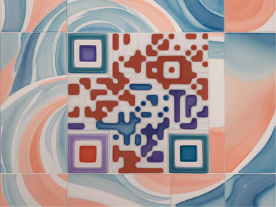 Pastel Swirl Ceramic Tile QR Code Art — image 1